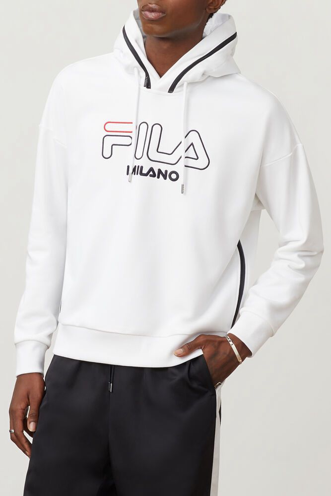 Fila Miesten Huppari Milano French Terry Valkoinen - HEIN-78026